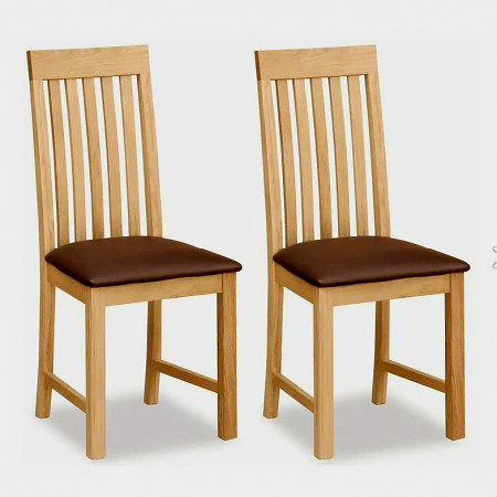KD 2343 : Ghế Gỗ Sồi 7 Nan - Mặt Nệm